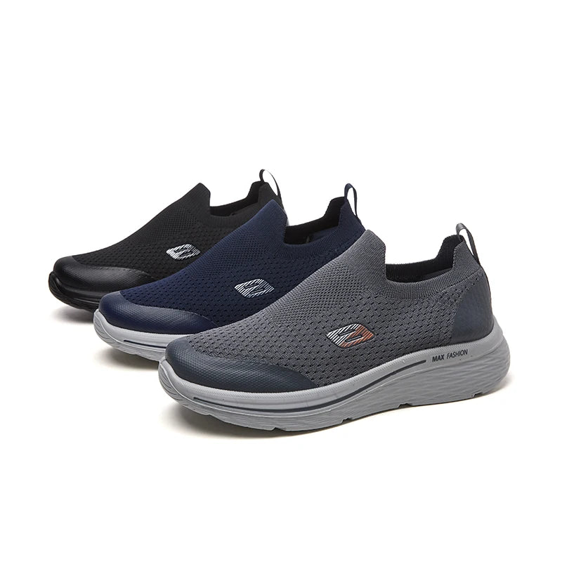 Wholesale Men Sneakers Breathable Fabric Casual Shoes Comfortable Slip-on Walking Shoes PU Sole Office Daily Wear Shoes for Men