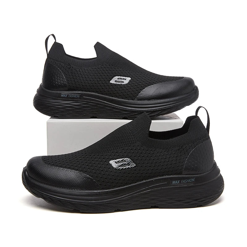Wholesale Men Sneakers Breathable Fabric Casual Shoes Comfortable Slip-on Walking Shoes PU Sole Office Daily Wear Shoes for Men