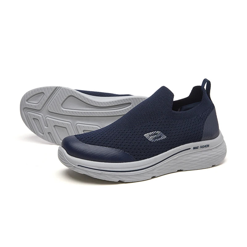 Wholesale Men Sneakers Breathable Fabric Casual Shoes Comfortable Slip-on Walking Shoes PU Sole Office Daily Wear Shoes for Men