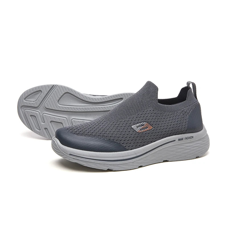 Wholesale Men Sneakers Breathable Fabric Casual Shoes Comfortable Slip-on Walking Shoes PU Sole Office Daily Wear Shoes for Men