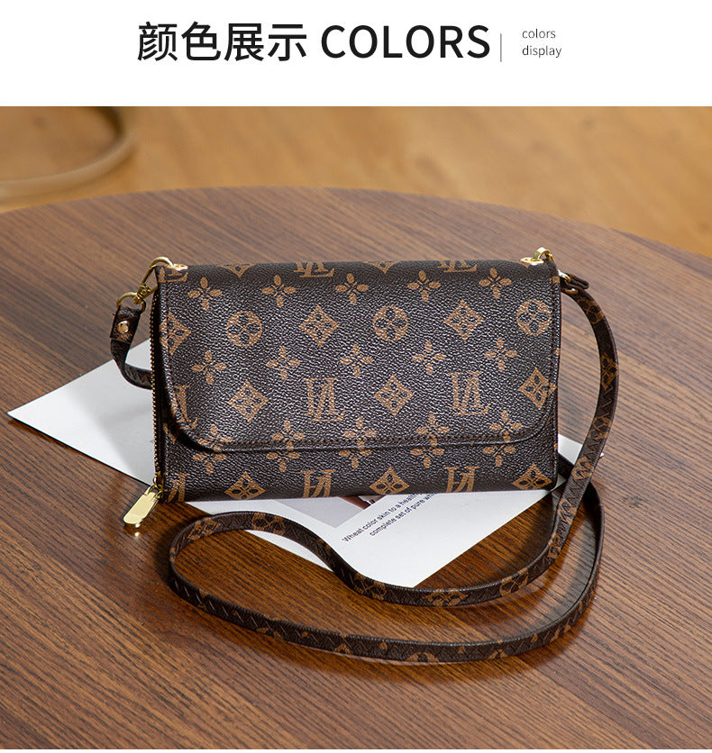 Factory Direct Supply 2025 Women's Clutch Bag Fashionable Letter Print Large Capacity Phone Wrist Bag Single Shoulder Crossbody Bag