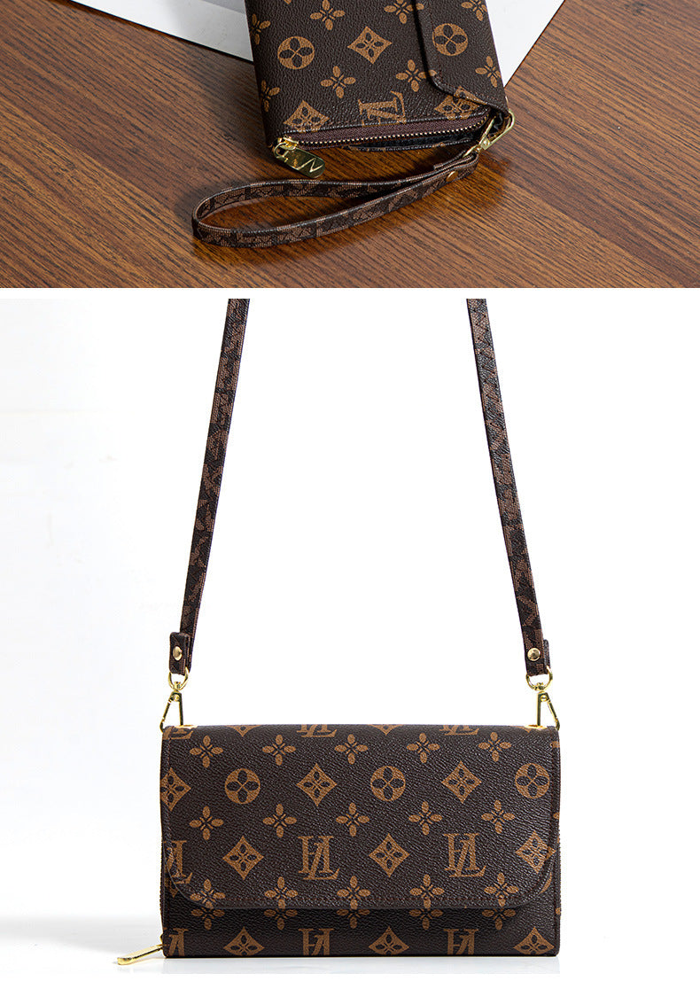 Factory Direct Supply 2025 Women's Clutch Bag Fashionable Letter Print Large Capacity Phone Wrist Bag Single Shoulder Crossbody Bag