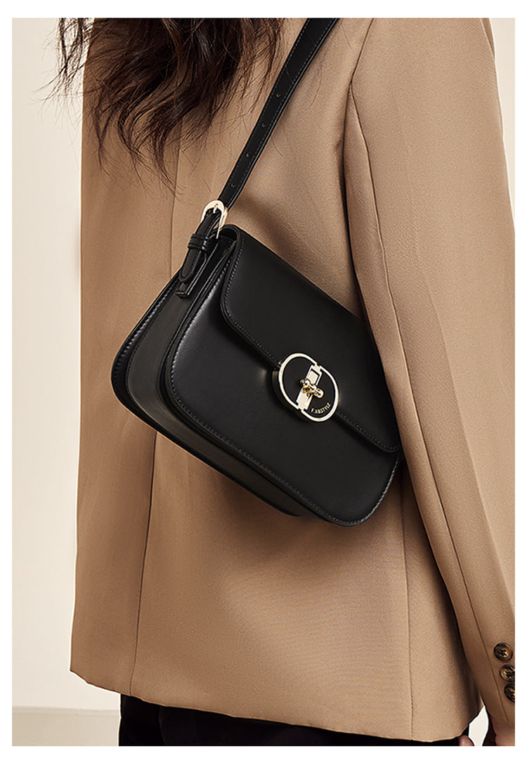 Two-Layer Cowhide Bag for Women 2025 Popular Fashion Small Square Bag Mobile Phone Bag Versatile Women's Shoulder Crossbody Bag