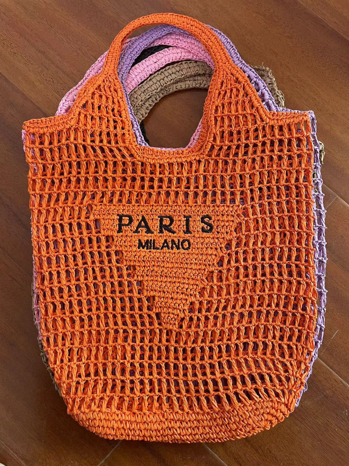 PS round a generation of net red envelope goddess bag armpit bag handmade straw bag crochet bag ins red schoolbag