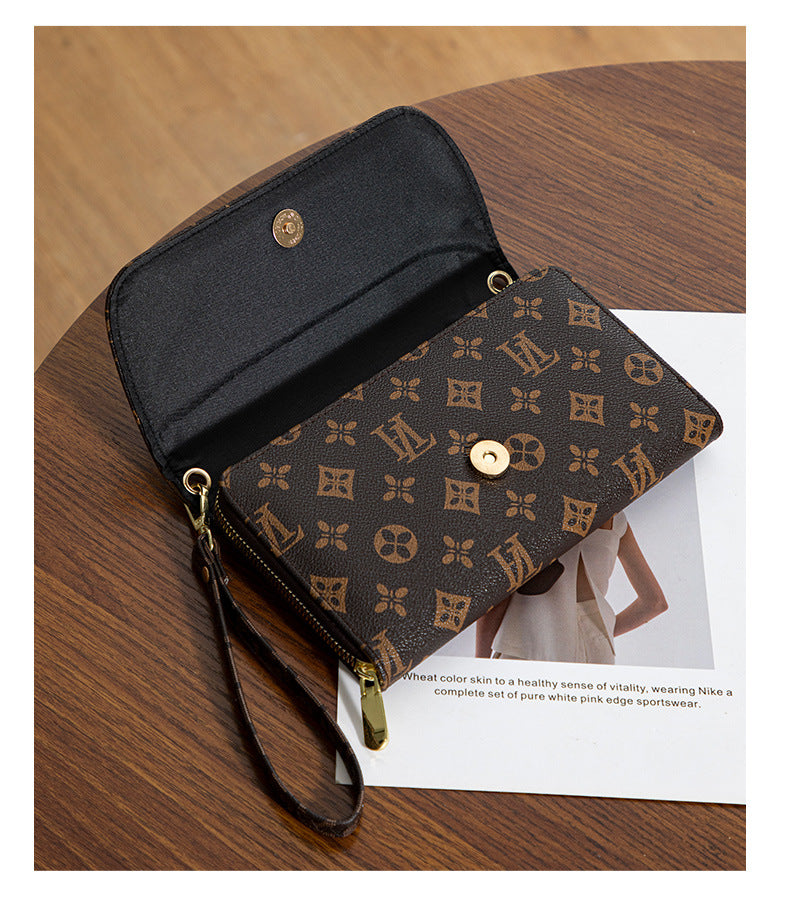Factory Direct Supply 2025 Women's Clutch Bag Fashionable Letter Print Large Capacity Phone Wrist Bag Single Shoulder Crossbody Bag