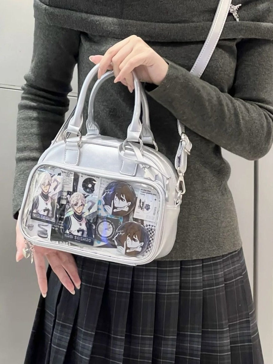 Bowling-Themed Millennial Trendy Cute Student Large-Capacity Commuter Tote Crossbody Backpack Fashion