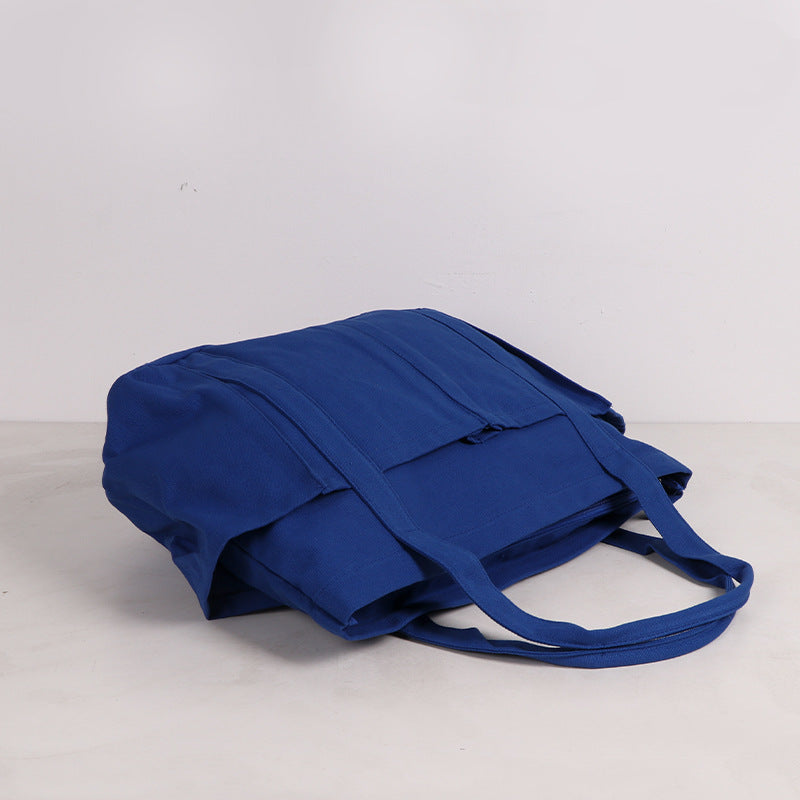 Fabric Casual Cloth Bag Travel Bag Solid Color Canvas Handbag Simple Large Capacity Sports Fitness Handbag Bag