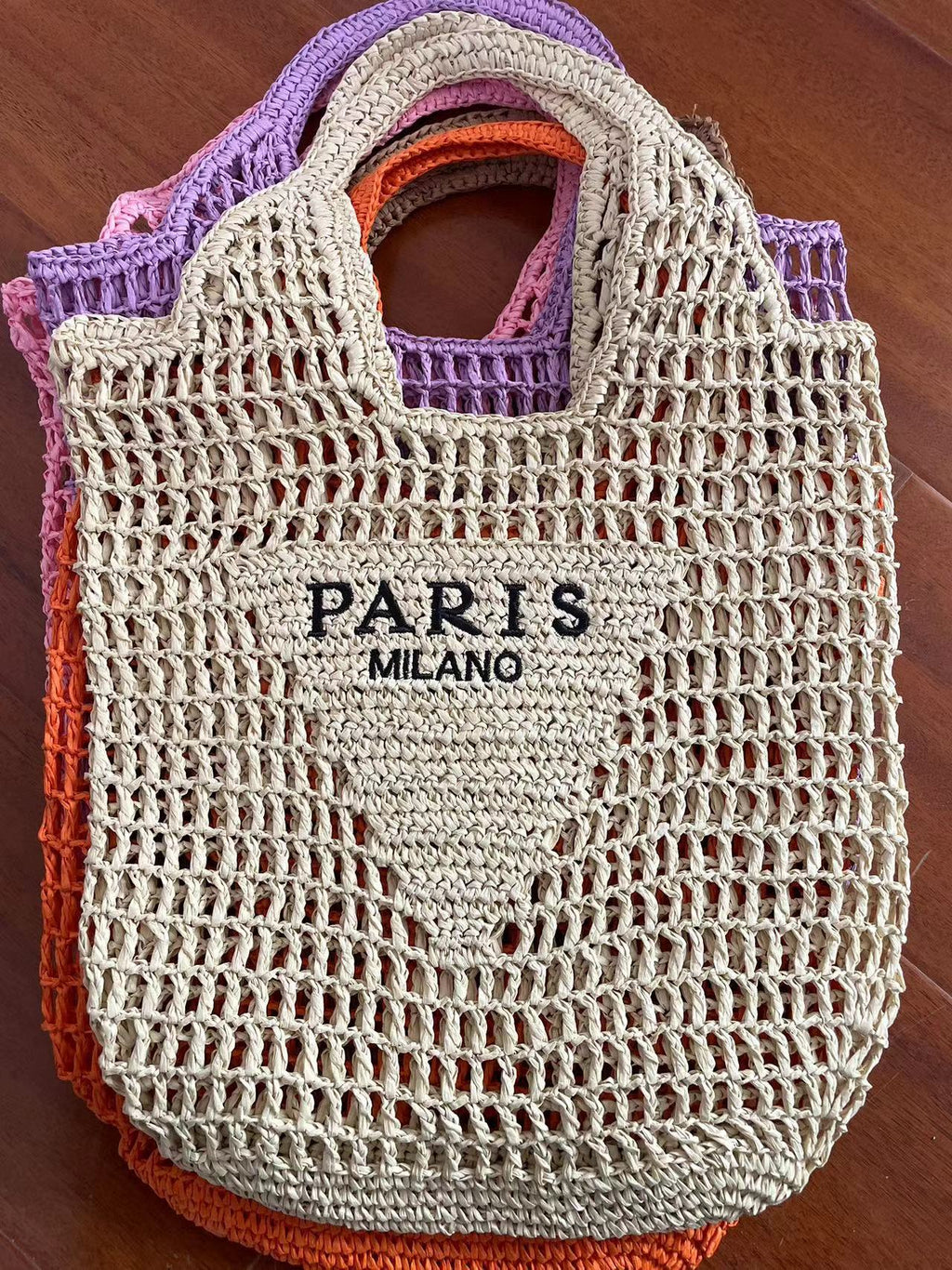PS round a generation of net red envelope goddess bag armpit bag handmade straw bag crochet bag ins red schoolbag