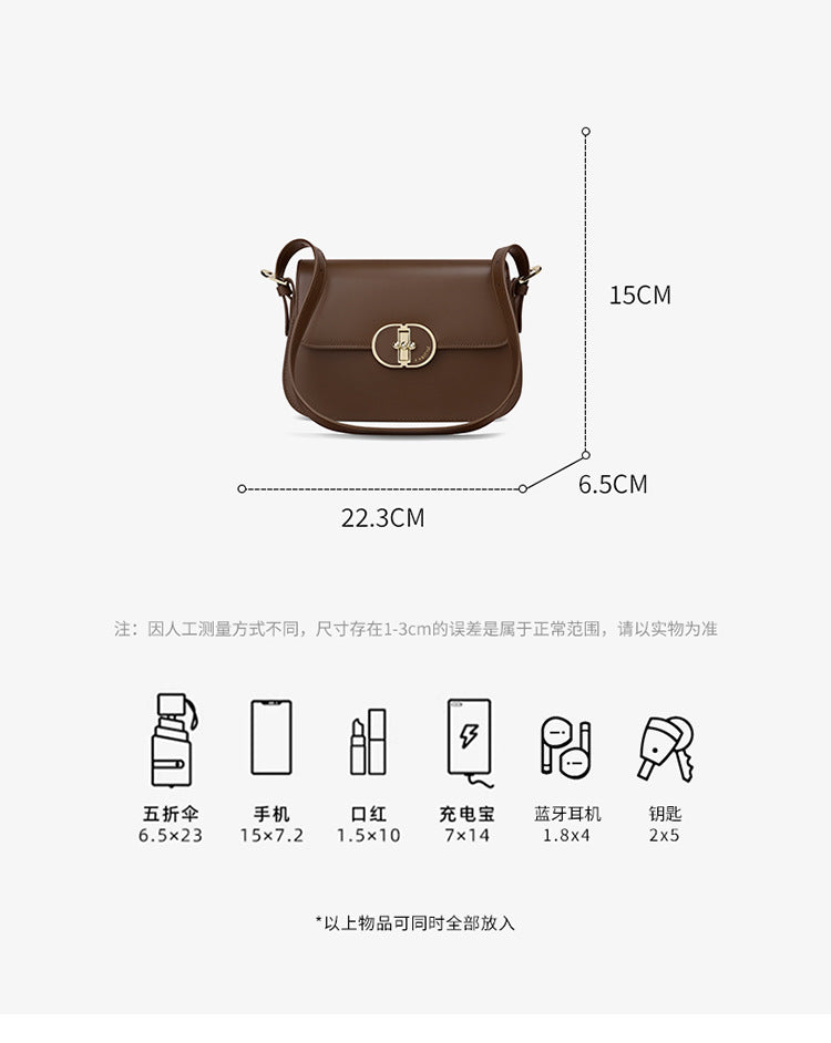 Two-Layer Cowhide Bag for Women 2025 Popular Fashion Small Square Bag Mobile Phone Bag Versatile Women's Shoulder Crossbody Bag