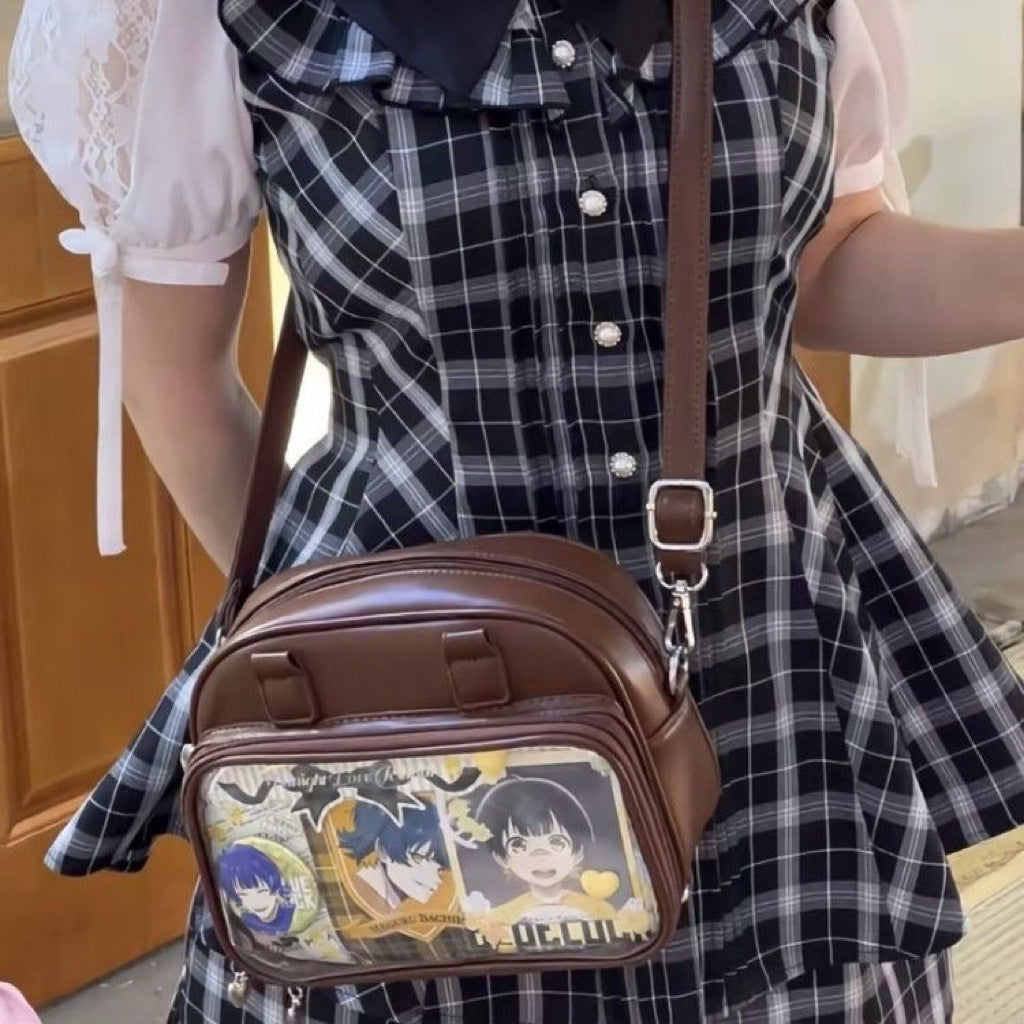 Bowling-Themed Millennial Trendy Cute Student Large-Capacity Commuter Tote Crossbody Backpack Fashion