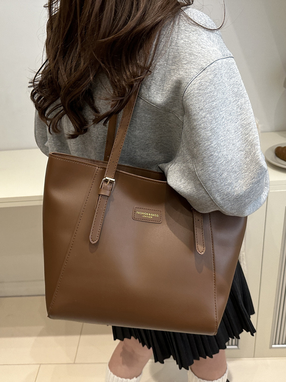 Large Capacity Bag Women's Autumn and Winter All-match 2024 New Style Simple Shoulder Bag College Students' School Bag Commuter Tote Bag