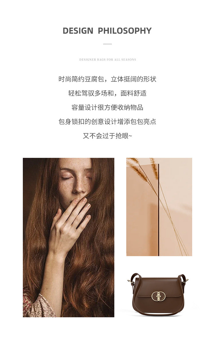 Two-Layer Cowhide Bag for Women 2025 Popular Fashion Small Square Bag Mobile Phone Bag Versatile Women's Shoulder Crossbody Bag