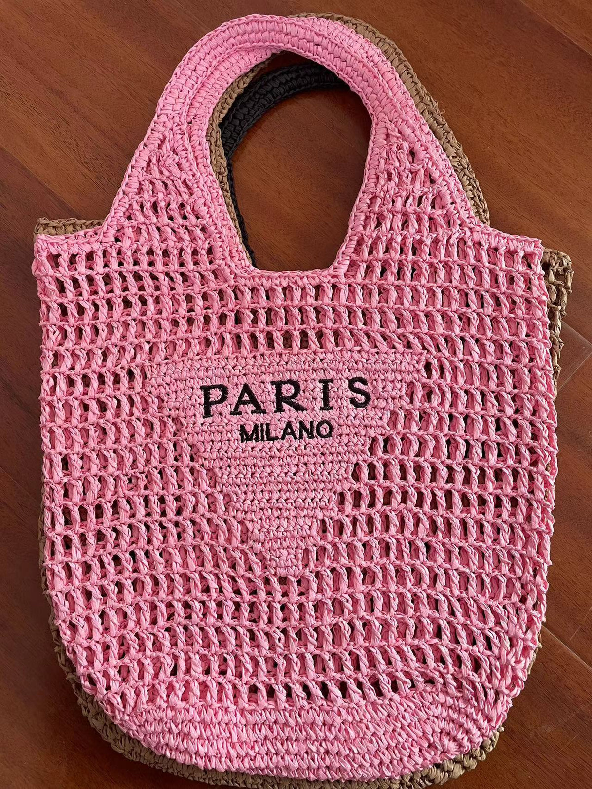 PS round a generation of net red envelope goddess bag armpit bag handmade straw bag crochet bag ins red schoolbag