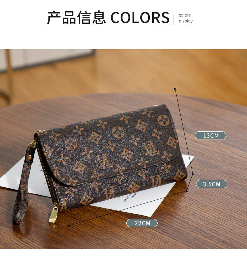 Factory Direct Supply 2025 Women's Clutch Bag Fashionable Letter Print Large Capacity Phone Wrist Bag Single Shoulder Crossbody Bag
