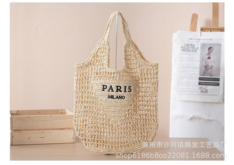 PS round a generation of net red envelope goddess bag armpit bag handmade straw bag crochet bag ins red schoolbag