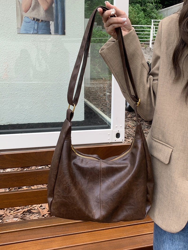 Maillard Vintage Crossbody Bag Women's 2025 New Fashionable South Korea Tote Bag All-match Large Capacity Shoulder Bag
