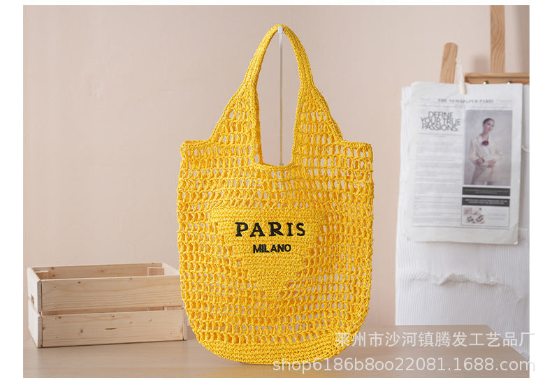 PS round a generation of net red envelope goddess bag armpit bag handmade straw bag crochet bag ins red schoolbag