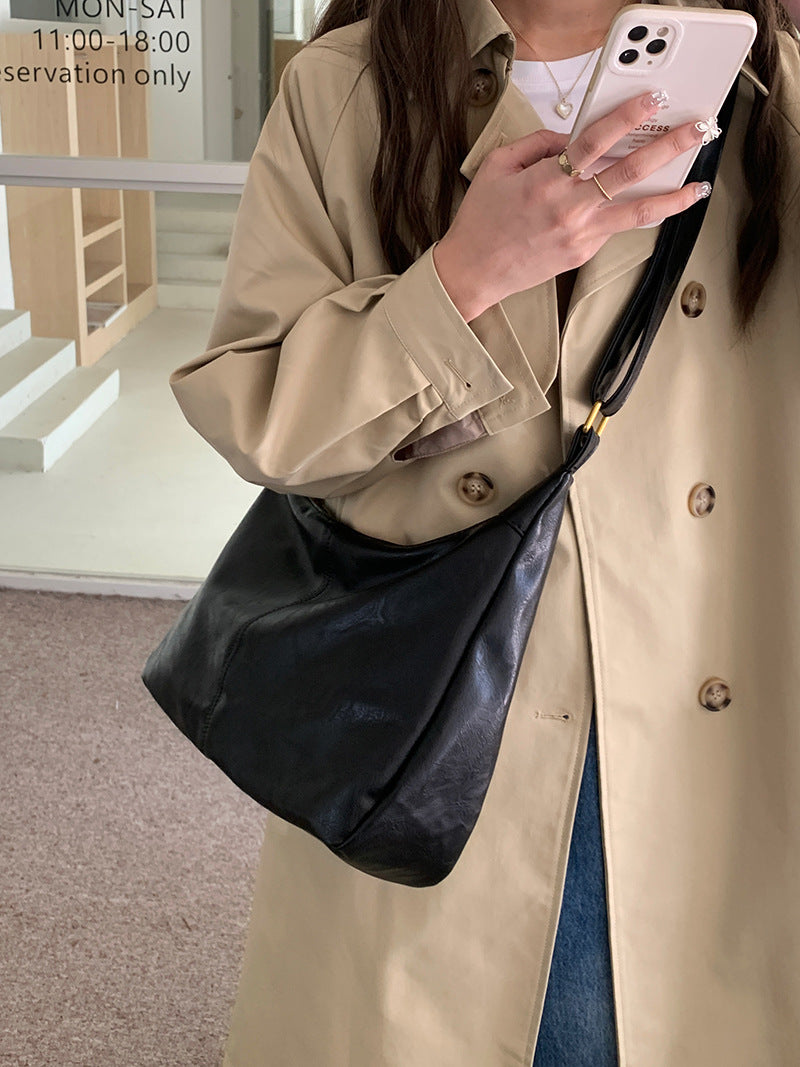 Maillard Vintage Crossbody Bag Women's 2025 New Fashionable South Korea Tote Bag All-match Large Capacity Shoulder Bag
