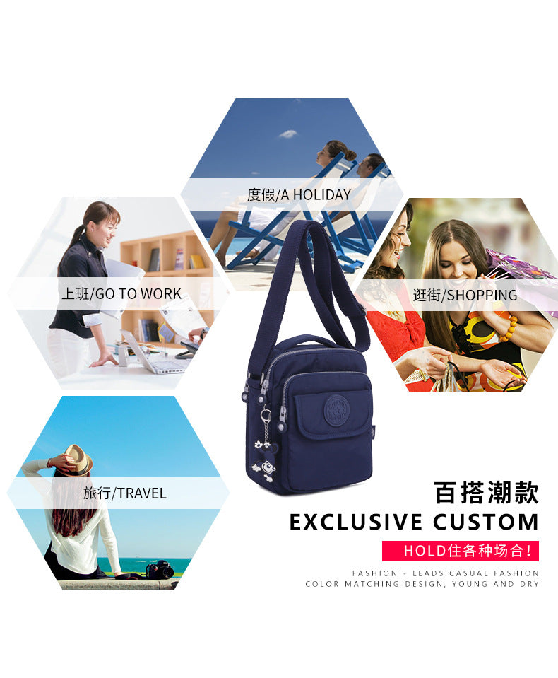 Tigaote Women's One-Shoulder Cross-Body Mini Square Bag, Fashionable and Versatile Nylon, Simple and Water-Repellent