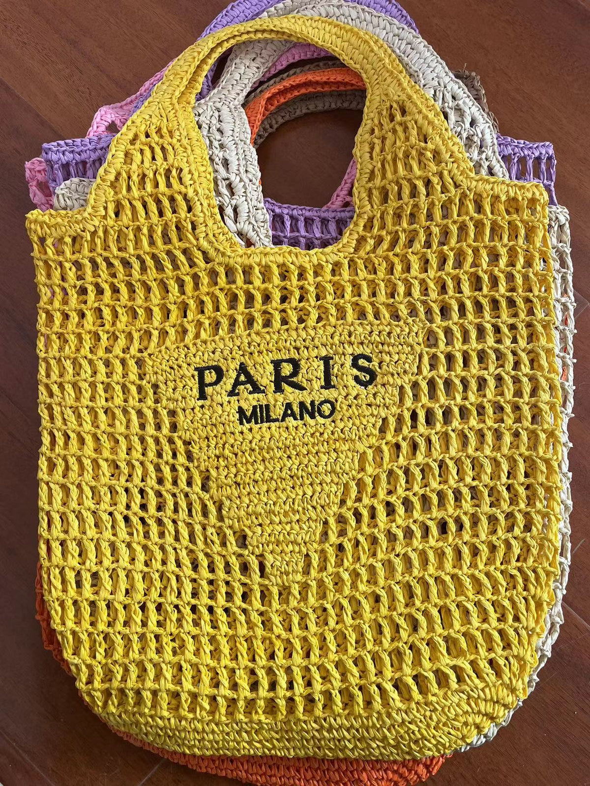 PS round a generation of net red envelope goddess bag armpit bag handmade straw bag crochet bag ins red schoolbag