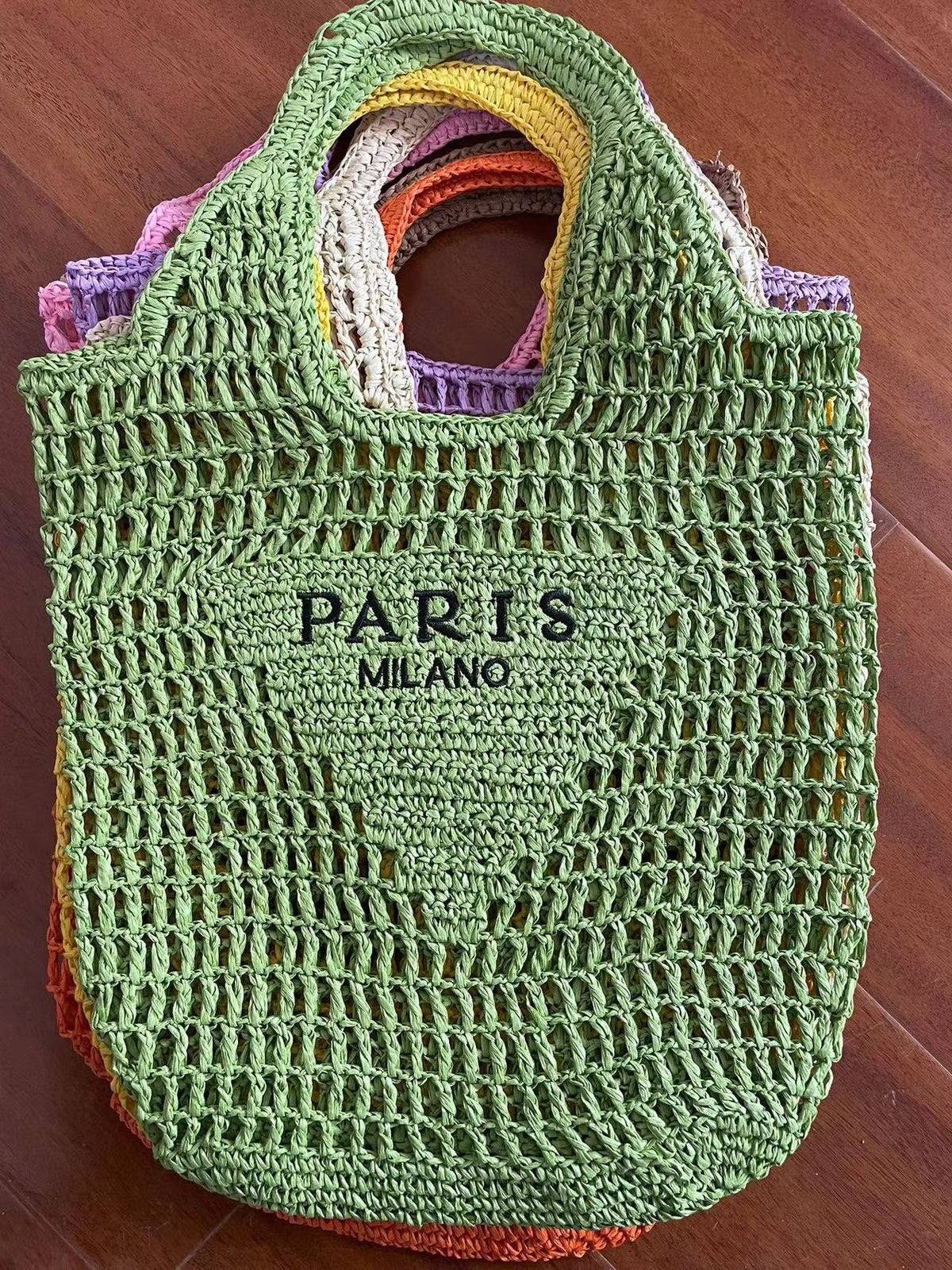 PS round a generation of net red envelope goddess bag armpit bag handmade straw bag crochet bag ins red schoolbag