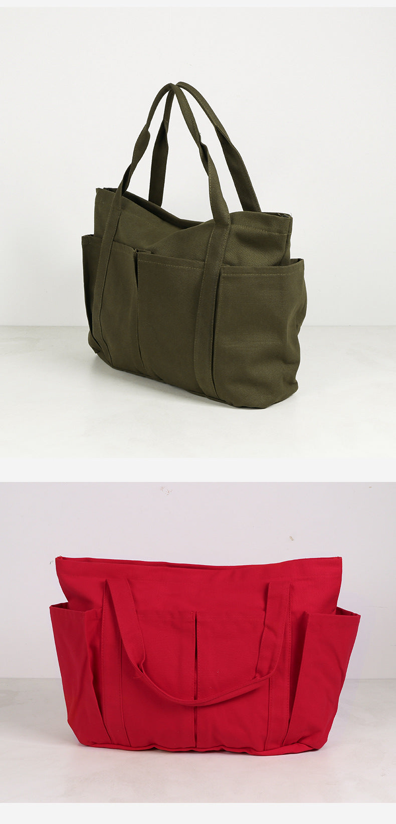 Fabric Casual Cloth Bag Travel Bag Solid Color Canvas Handbag Simple Large Capacity Sports Fitness Handbag Bag