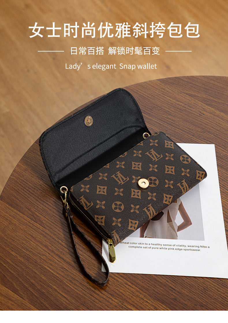 Factory Direct Supply 2025 Women's Clutch Bag Fashionable Letter Print Large Capacity Phone Wrist Bag Single Shoulder Crossbody Bag