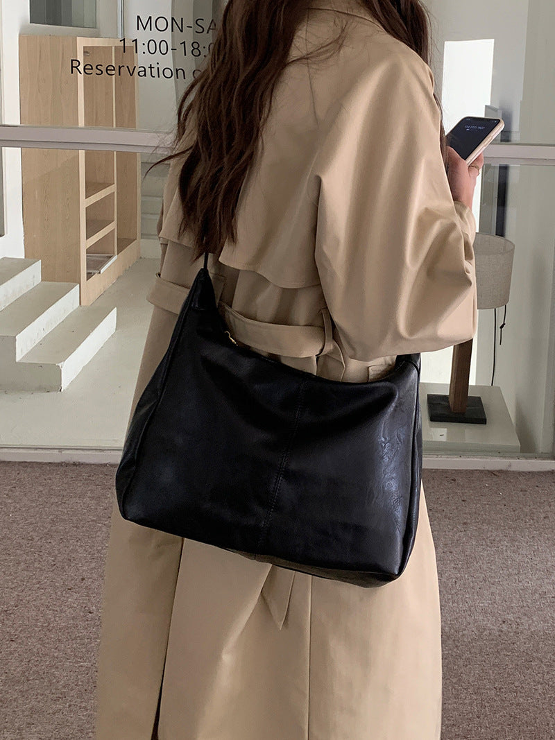 Maillard Vintage Crossbody Bag Women's 2025 New Fashionable South Korea Tote Bag All-match Large Capacity Shoulder Bag
