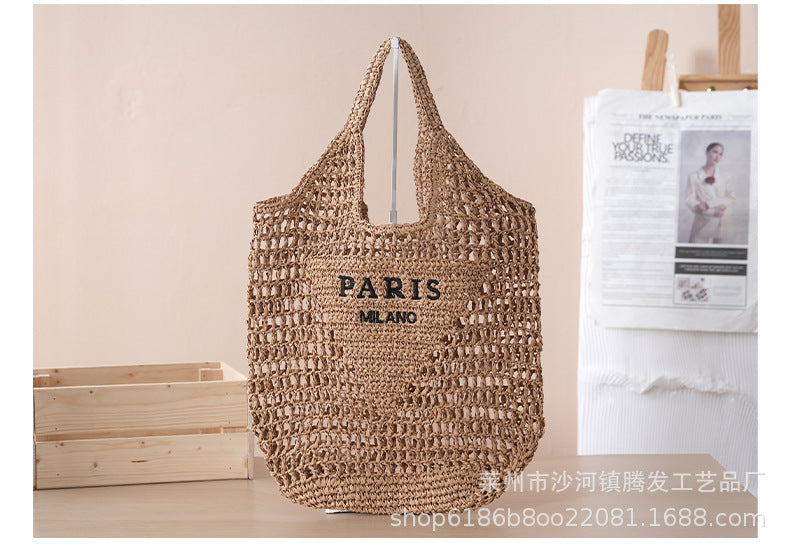 PS round a generation of net red envelope goddess bag armpit bag handmade straw bag crochet bag ins red schoolbag