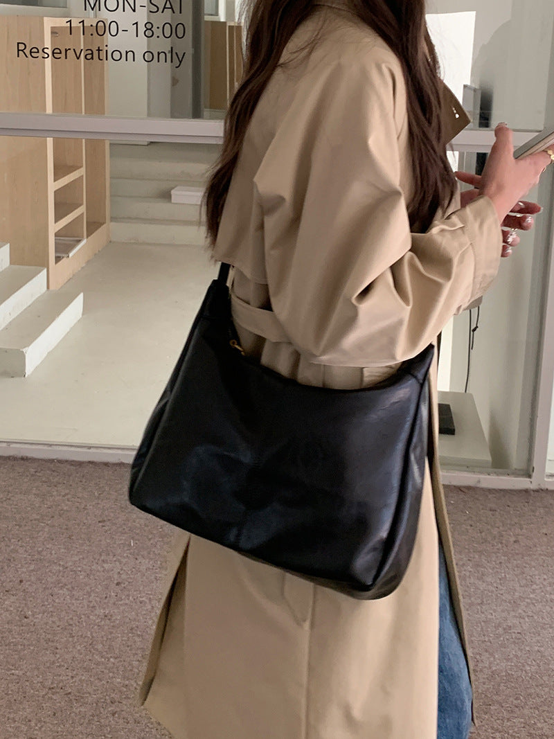Maillard Vintage Crossbody Bag Women's 2025 New Fashionable South Korea Tote Bag All-match Large Capacity Shoulder Bag