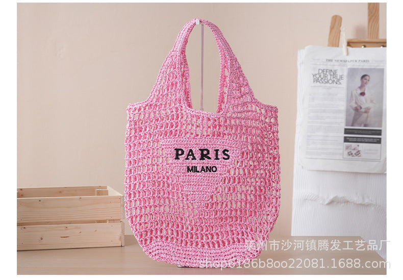 PS round a generation of net red envelope goddess bag armpit bag handmade straw bag crochet bag ins red schoolbag