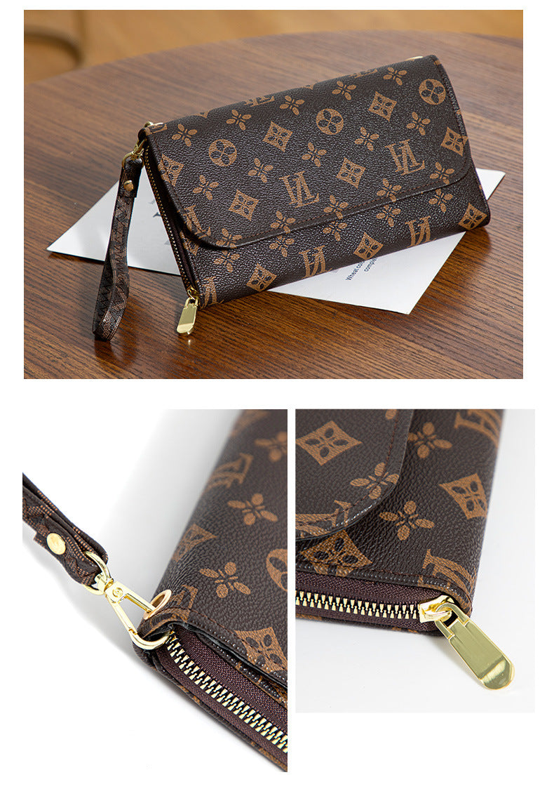 Factory Direct Supply 2025 Women's Clutch Bag Fashionable Letter Print Large Capacity Phone Wrist Bag Single Shoulder Crossbody Bag