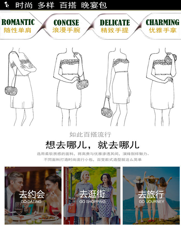Light Luxury Evening Bag, European and American Style, Fashionable, Versatile, Elegant Clutch, Stylish Wedding Dress Matching Crossbody Bag