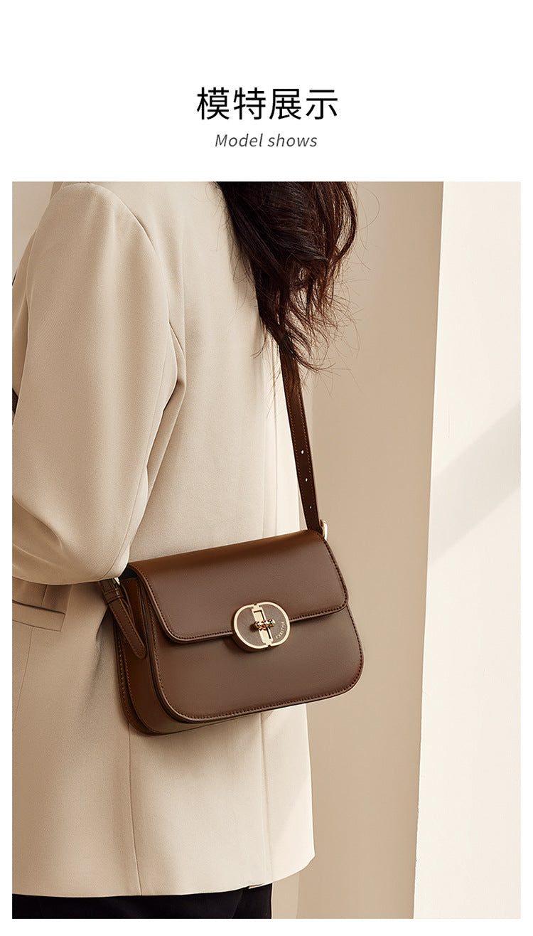 Two-Layer Cowhide Bag for Women 2025 Popular Fashion Small Square Bag Mobile Phone Bag Versatile Women's Shoulder Crossbody Bag