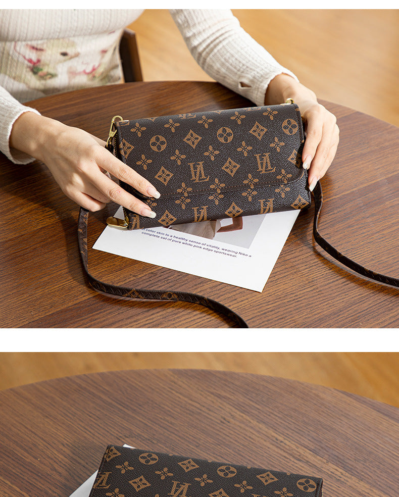 Factory Direct Supply 2025 Women's Clutch Bag Fashionable Letter Print Large Capacity Phone Wrist Bag Single Shoulder Crossbody Bag