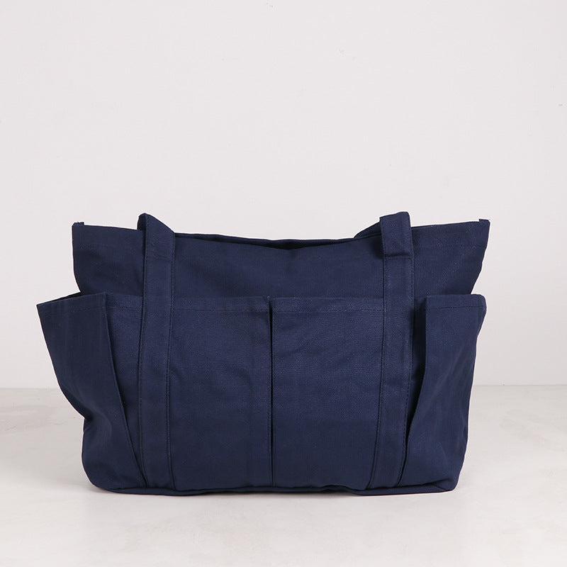 Fabric Casual Cloth Bag Travel Bag Solid Color Canvas Handbag Simple Large Capacity Sports Fitness Handbag Bag