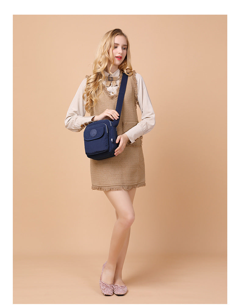 Tigaote Women's One-Shoulder Cross-Body Mini Square Bag, Fashionable and Versatile Nylon, Simple and Water-Repellent