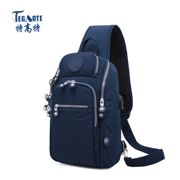 Tigaote Women's One-Shoulder Cross-Body Mini Square Bag, Fashionable and Versatile Nylon, Simple and Water-Repellent