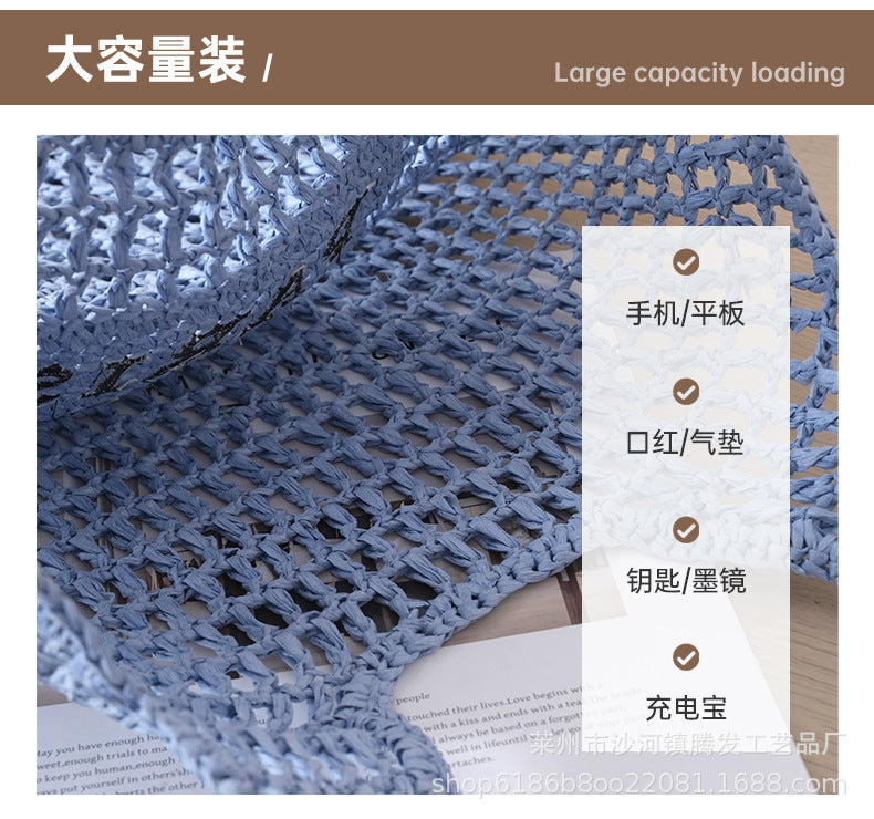 PS round a generation of net red envelope goddess bag armpit bag handmade straw bag crochet bag ins red schoolbag