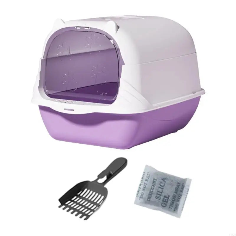 Large Enclosed Cats Litter Box with Odor Blocking Filter and Detachable Lid Litter Shovel for Simple Maintenance Y5GB