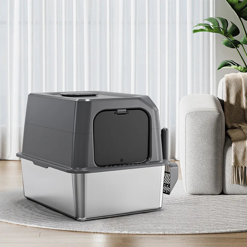 Automatic Self Cleaning Cat Litter Box Large Covered Deodorizing Cat Toilet Quiet Auto Scoop Easy Clean Cat Sandbox Cat Box