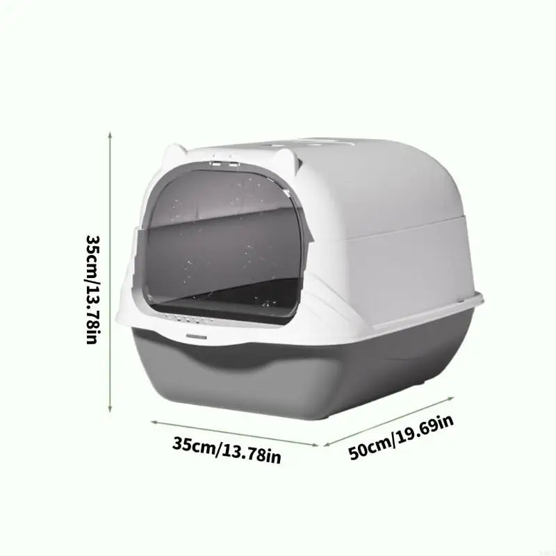 Large Enclosed Cats Litter Box with Odor Blocking Filter and Detachable Lid Litter Shovel for Simple Maintenance Y5GB