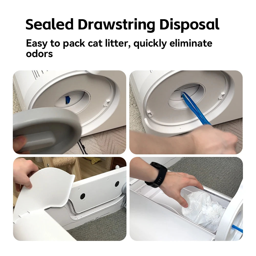Pokpaw Open Automatic Cat Litter Box Smart Self-Cleaning Remote Control Via App Cat Toilet Litter Tray New Electric Cat Toilet