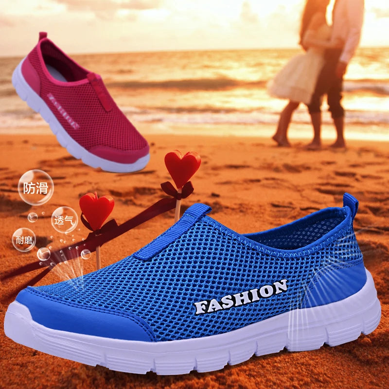 YRZL Lightweight Men Casual Shoes Breathable Slip on Women Men Sneakers Anti-slip Unisex Flats Outdoor Walking Shoes Size 36-47