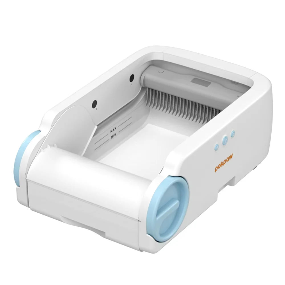 Pokpaw Open Automatic Cat Litter Box Smart Self-Cleaning Remote Control Via App Cat Toilet Litter Tray New Electric Cat Toilet