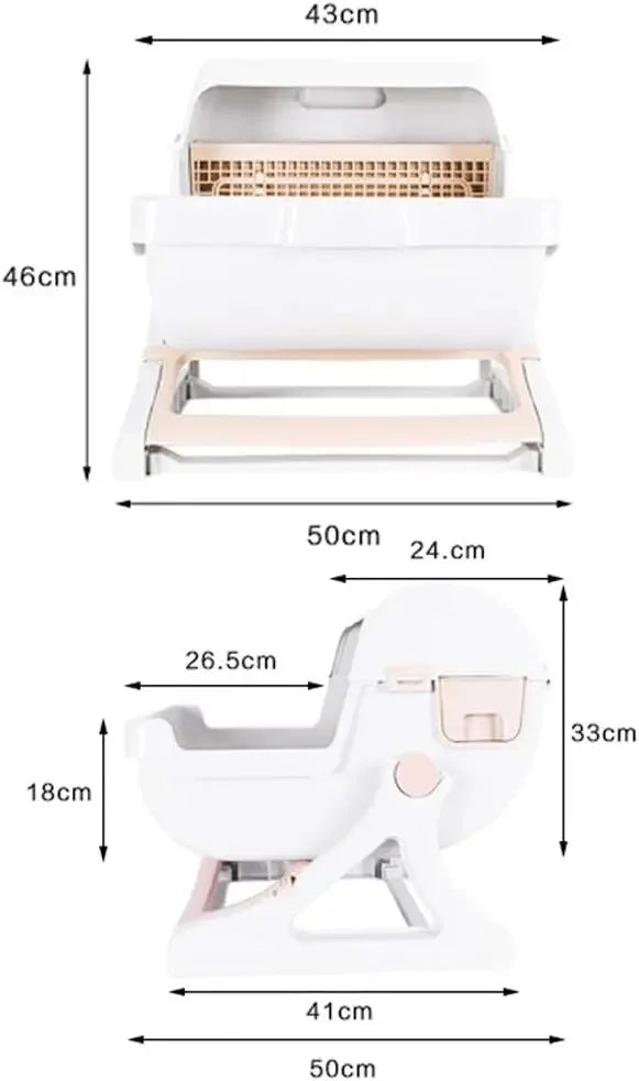 Cat Litter Box Sandbox Tray Filler For Cats Toilet Self-Cleaning Dustbin With Absorbent Crystal Garbage Sanitation