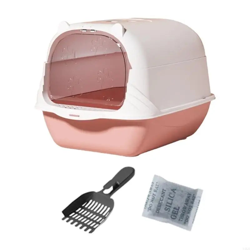 Large Enclosed Cats Litter Box with Odor Blocking Filter and Detachable Lid Litter Shovel for Simple Maintenance Y5GB
