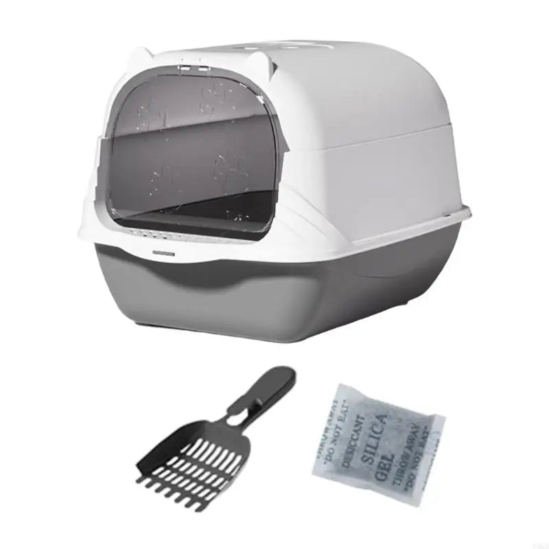 Large Enclosed Cats Litter Box with Odor Blocking Filter and Detachable Lid Litter Shovel for Simple Maintenance Y5GB