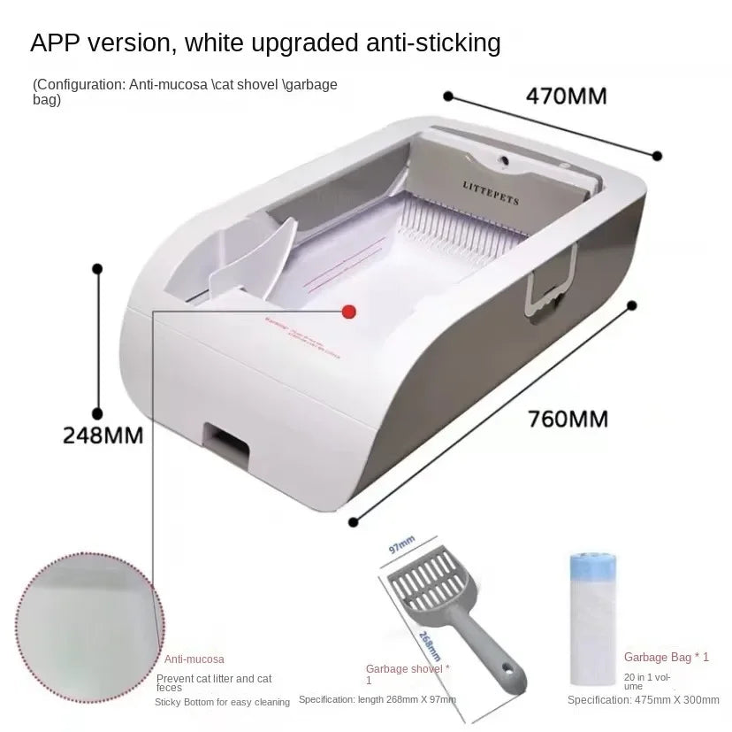 Automatic Intelligent Cat Litter Box, Deodorization, Semi Enclosed, Large Electric Poop Shovel, Toilet, Sterilization