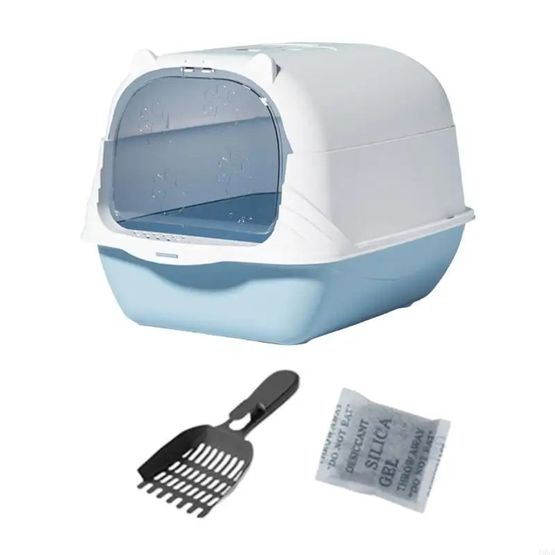 Large Enclosed Cats Litter Box with Odor Blocking Filter and Detachable Lid Litter Shovel for Simple Maintenance Y5GB